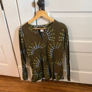 Earthy Patterned Women's Blouse